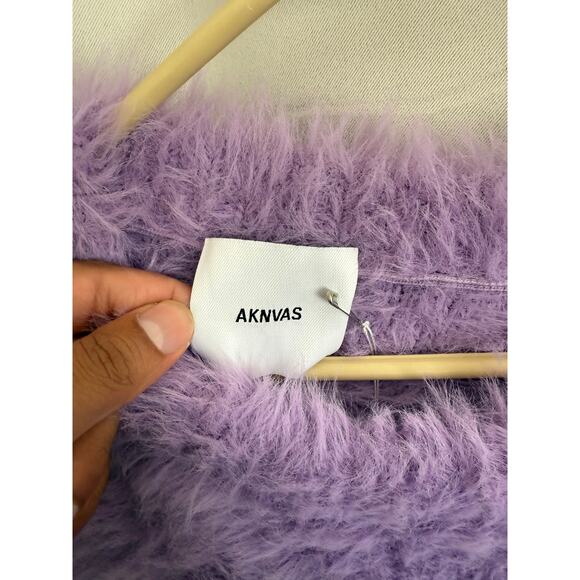 AKNVAS Manu Purple Fuzzy Sweater Dress — Size Large, New With Tags - Picture 4 of 5